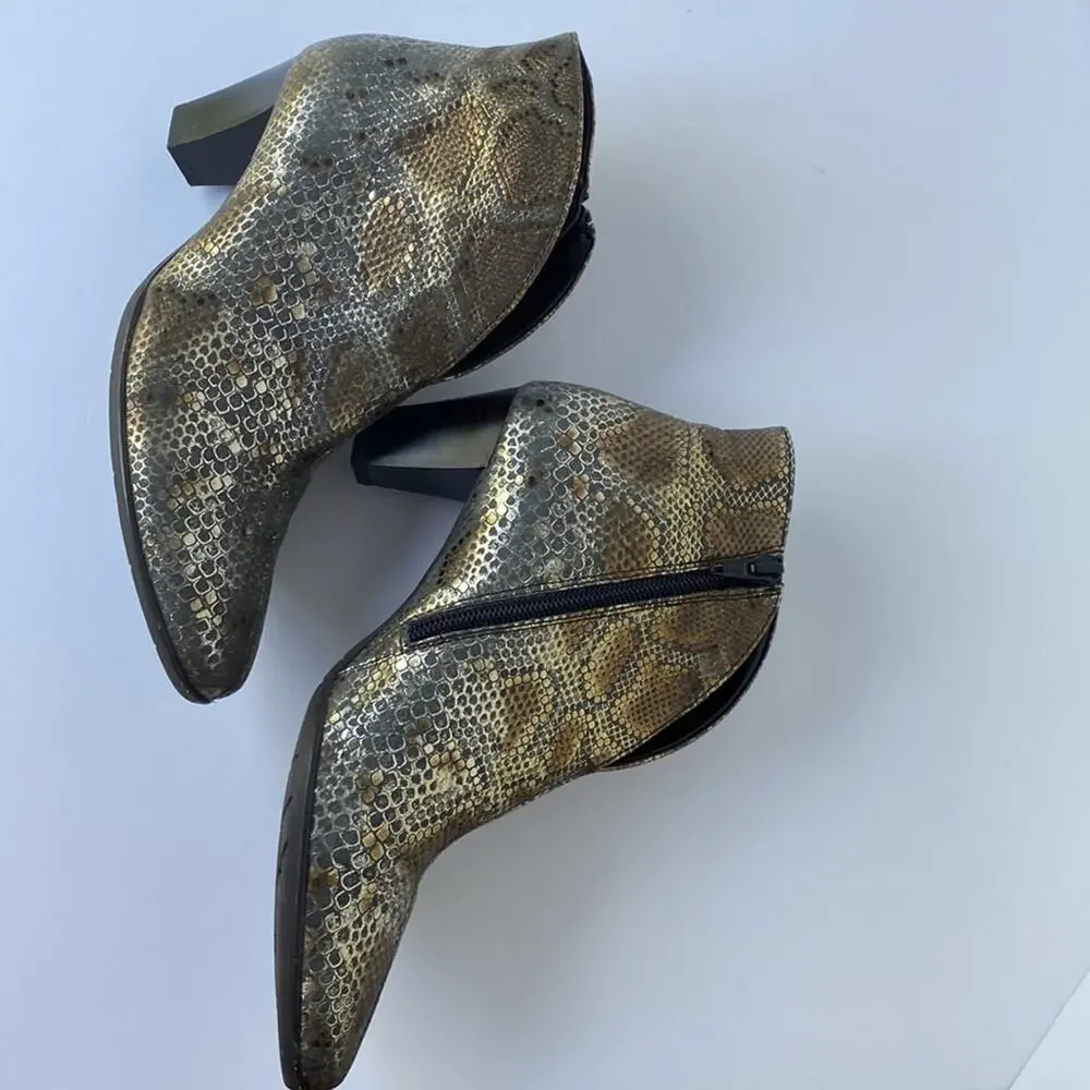 ARA Luftpolster booties 7 ankle boots heeled metallic Glam Heels Snake Europe